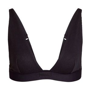 SKIMS Cotton Plunge Bralette - Soot